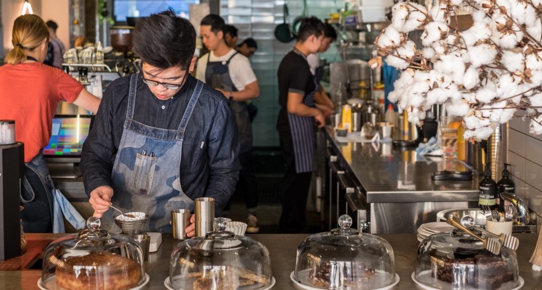 Cafe work area for staff